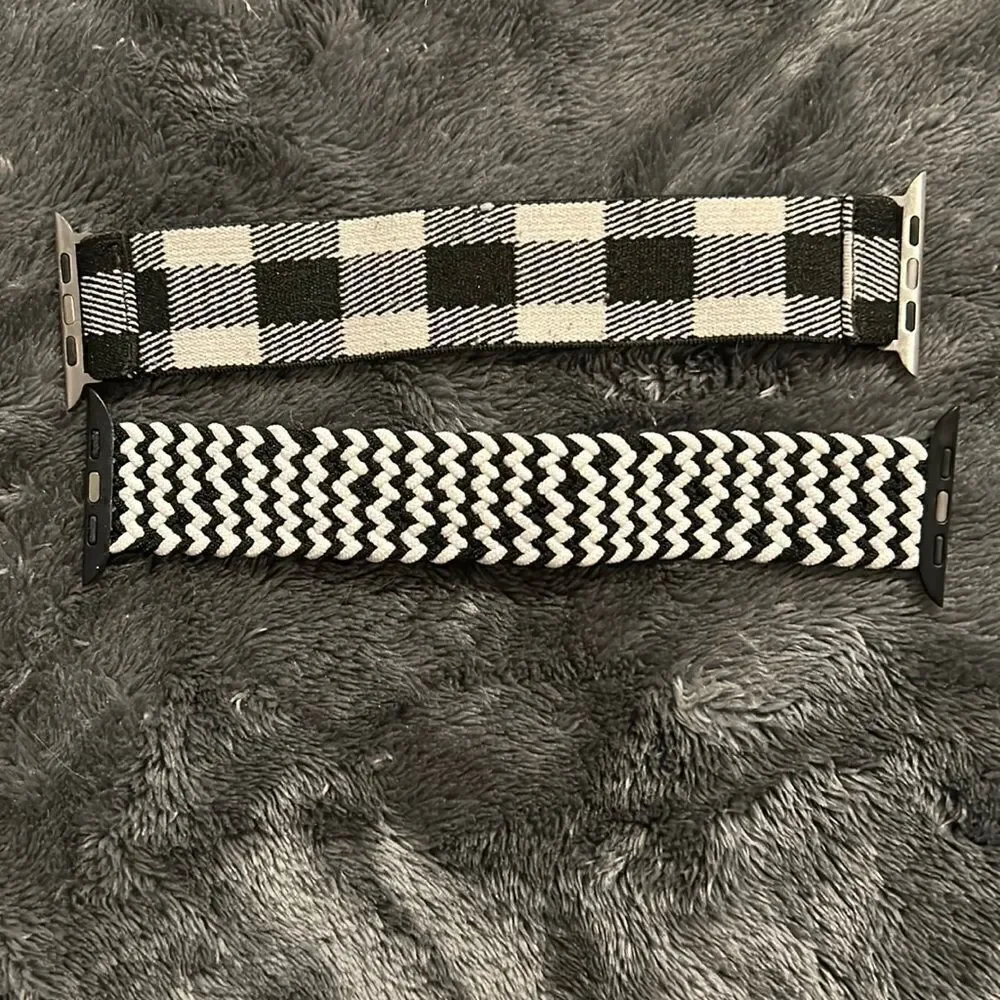 BLACK And White Pattern Wrist Band LOT (4 different ones)